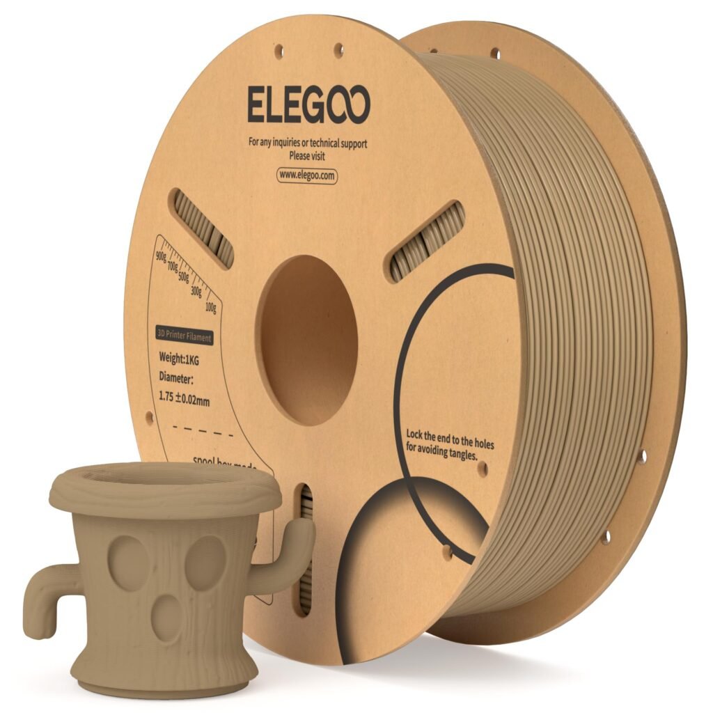 Elegoo Filamento PLA Negro de Alta Precisión para Impresoras 3D